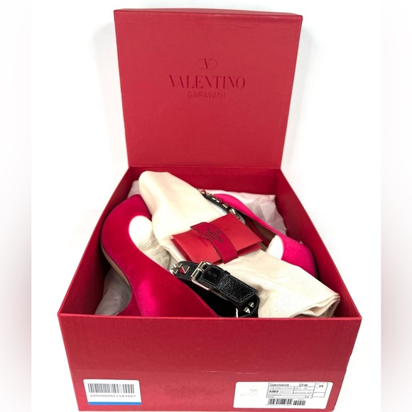 VALENTINO GARAVANI Studded Velvet Crystal Embellished Ankle Strap Pumps EU 35 - Picture 2 of 15